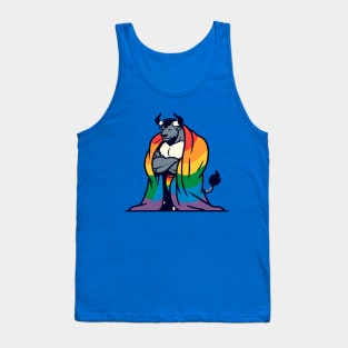 Comfy Womfy Furry Pride Bull LGBTQ Rainbow Tank Top